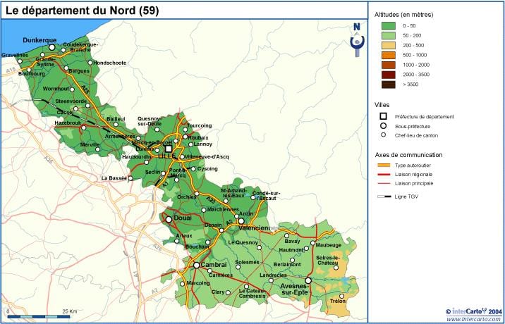ਦੇ topographic ਨਕਸ਼ਾ ਲਿਲ
